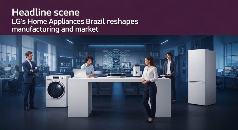 LG manufacturing facility in Brazil with assembly line and branding