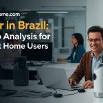 Brazilian smart home setup with betting app on screen