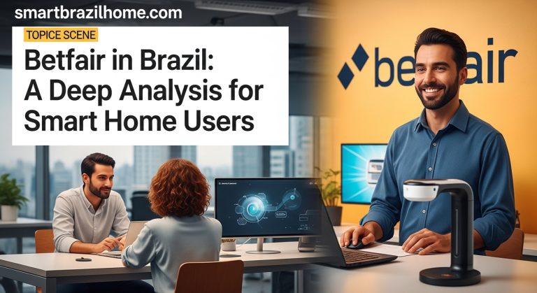 Brazilian smart home setup with betting app on screen