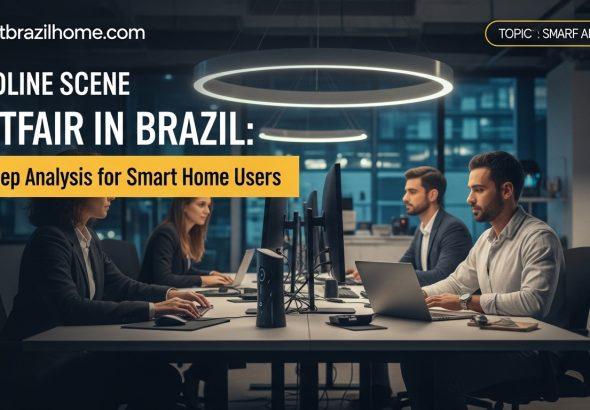 Brazilian smart home setup with betting app on screen