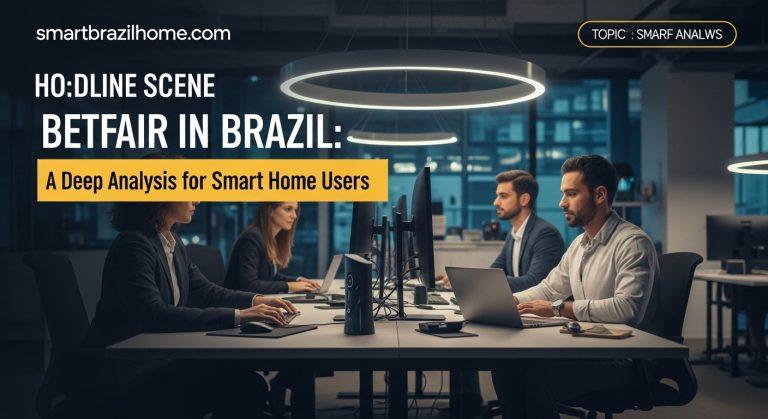 Brazilian smart home setup with betting app on screen