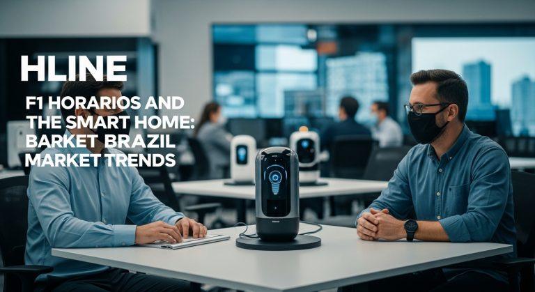 Brazilian living room with smart devices and F1 race schedule on TV