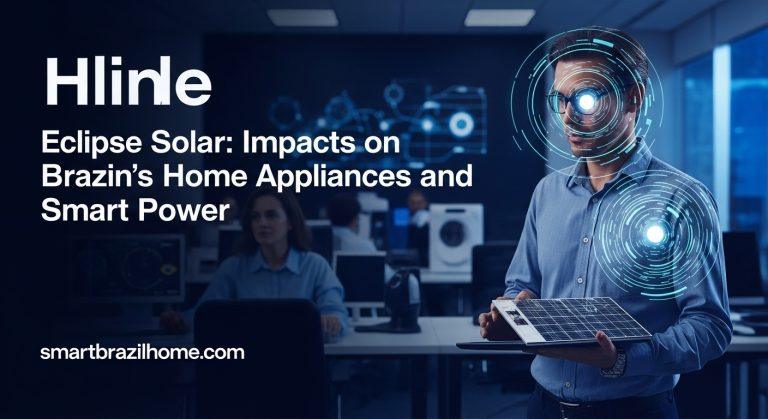 Brazilian home rooftop solar panels with connected smart devices during an eclipse
