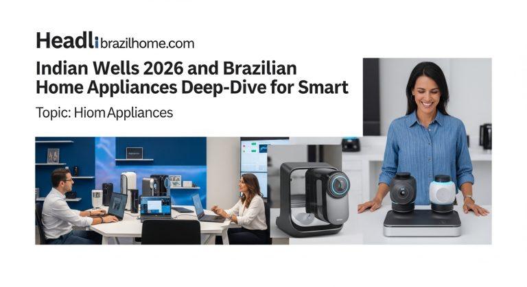 Brazilian living room with smart TV and energy-efficient appliances, referencing Indian Wells 2026